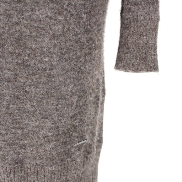 Giorgio Armani Jeans Grey Alpaca Blend Layered Cowl Neckline Sweater Dress M 42 - Picture 4 of 8